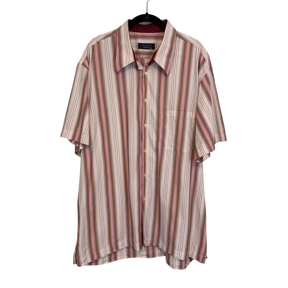 Toscano Striped Button Up Shirt XXL